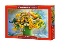 Пазл 1000 деталей "Весенние цветы в зеленой вазе" (Castorland)