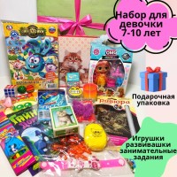 Подарочный бокс для девочки 7-10 лет (игрушки+развивашки) Вариант 2